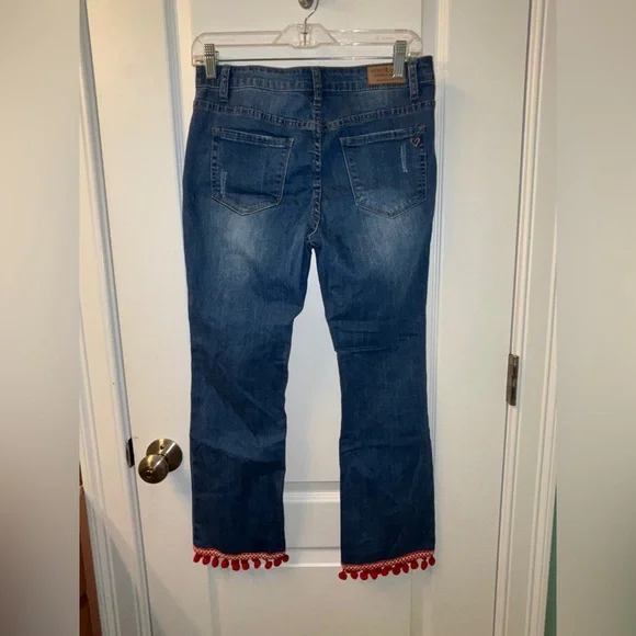 ❤️Velvet Heart Boho Pompom Jeans SZ27❤️ - Picture 2 of 13